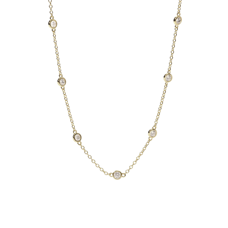 COLLAR MABINA PLATA BAÑADA CIRCONITAS- 553456