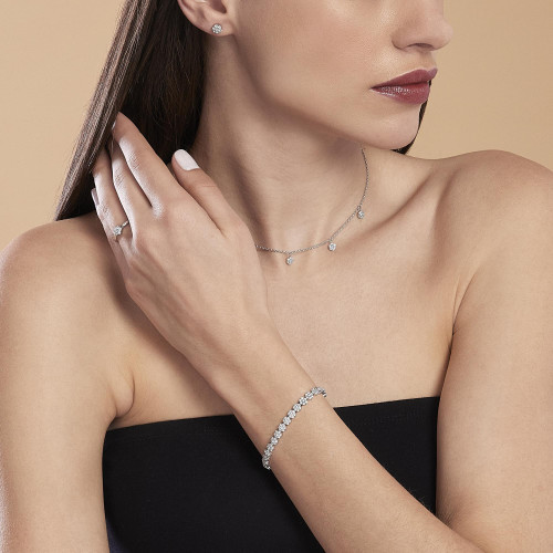 COLLAR MABINA PLATA CIRCONITAS - 553466