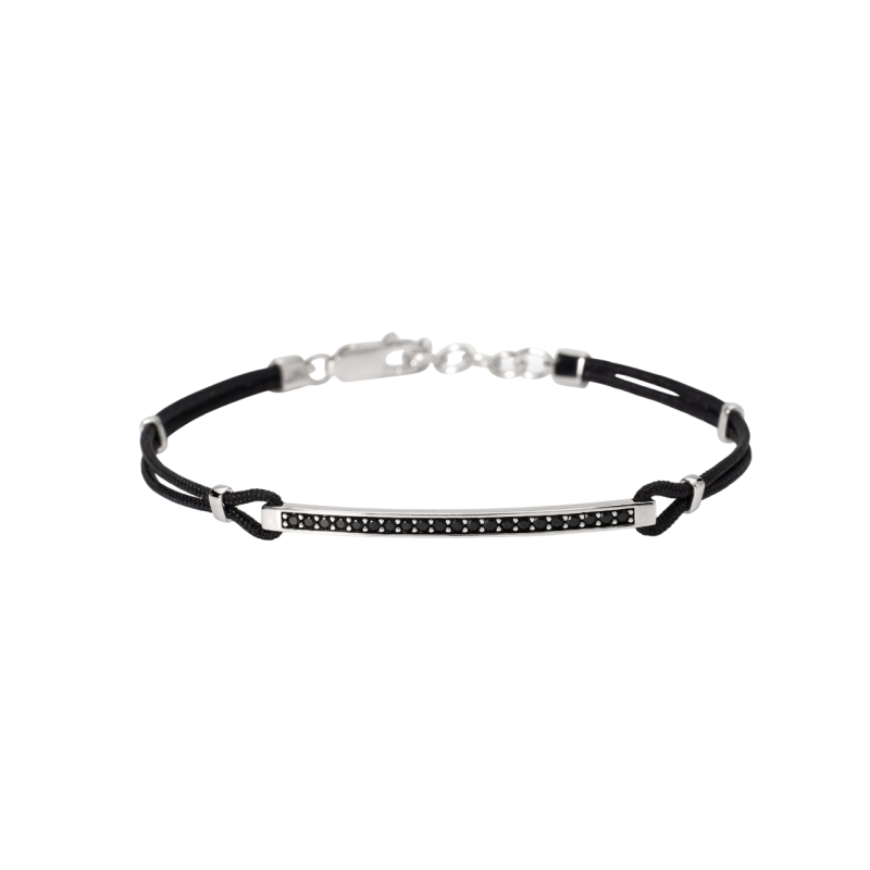 PULSERA MABINA PLATA NAILON CIRCONITAS - 533846