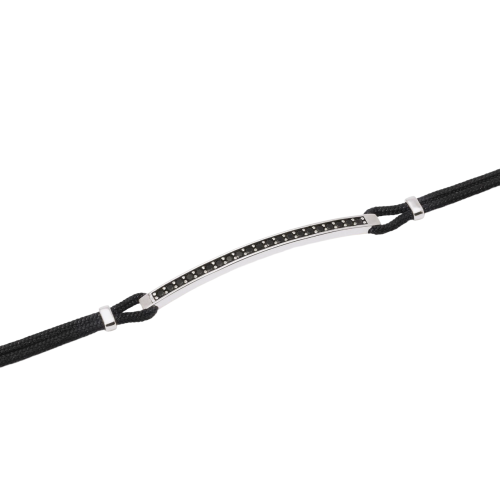 PULSERA MABINA PLATA NAILON CIRCONITAS - 533846