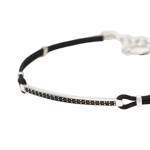 PULSERA MABINA PLATA NAILON CIRCONITAS - 533846