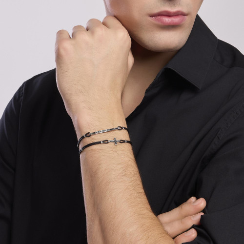 PULSERA MABINA PLATA NAILON CIRCONITAS - 533846