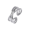 ANILLO ACABADO PLATA TIRAS CIRCONITAS  - X267671214