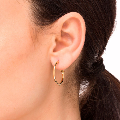 PENDIENTES ARO MEDIA CAÑA 25X2 MM - G2949C