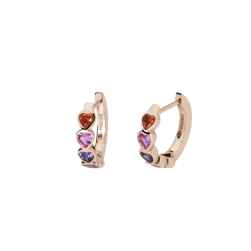 PENDIENTES ARO ROSÉ CIRCONITA MULTICOLOR - 563799