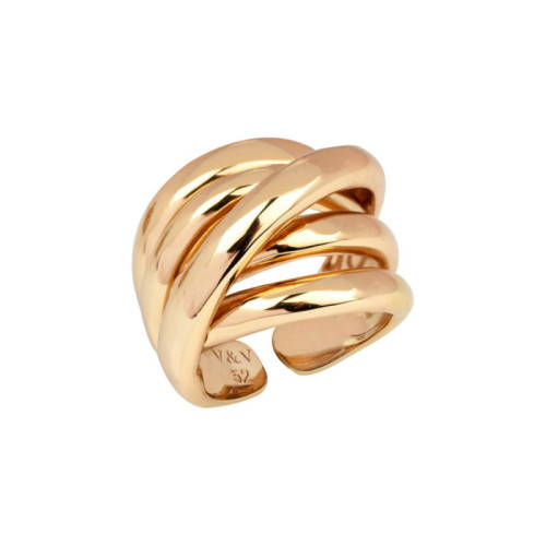 ANILLO ACABADO ORO 18KT TIRAS BRILL - X456401618