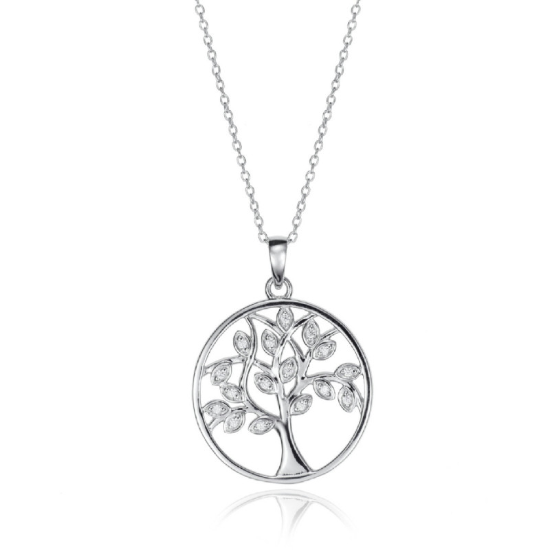 COLLAR PLATA LEY ARBOL VIDA CIRCONITAS S - 71056C000-30