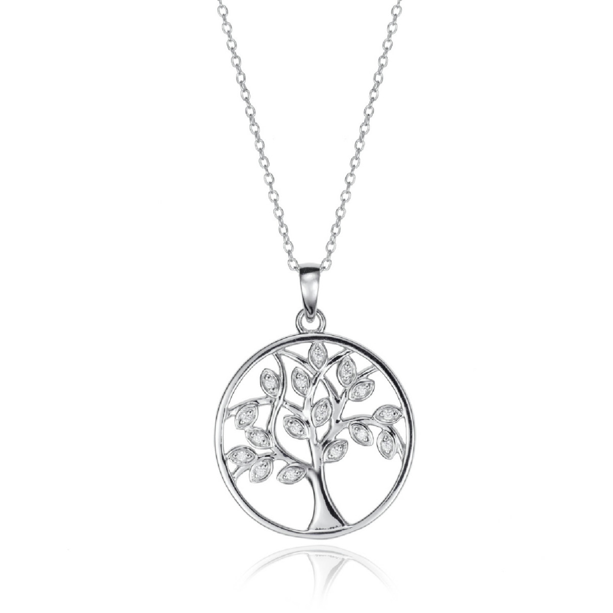 COLLAR PLATA LEY ARBOL VIDA CIRCONITAS S - 71056C000-30