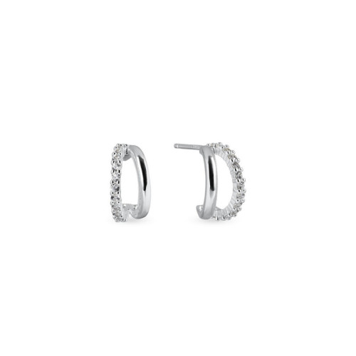 PENDIENTES V&V SEMI ARO CON CIRCONITAS - P3893