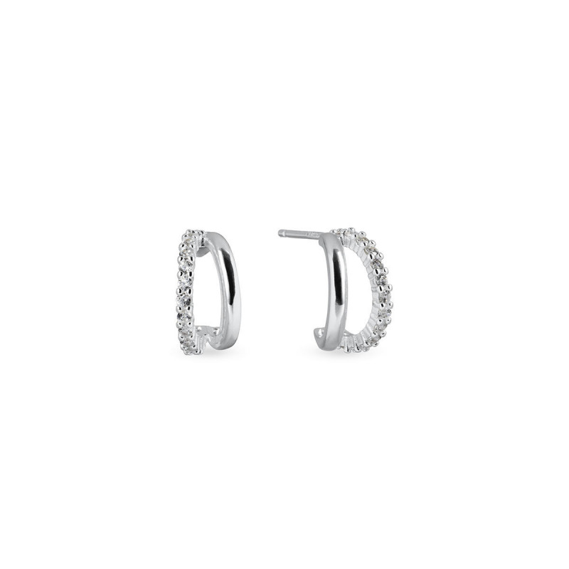 PENDIENTES V&V SEMI ARO CON CIRCONITAS - P3893