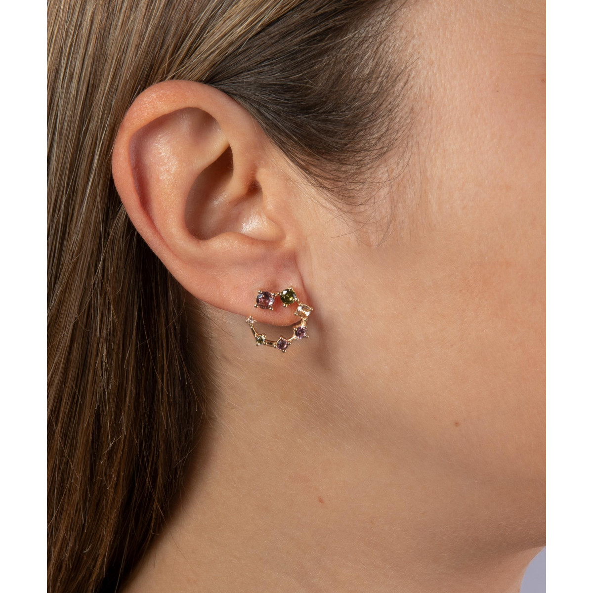 PENDIENTES CIRCULARES MULTICOLOR - G3608