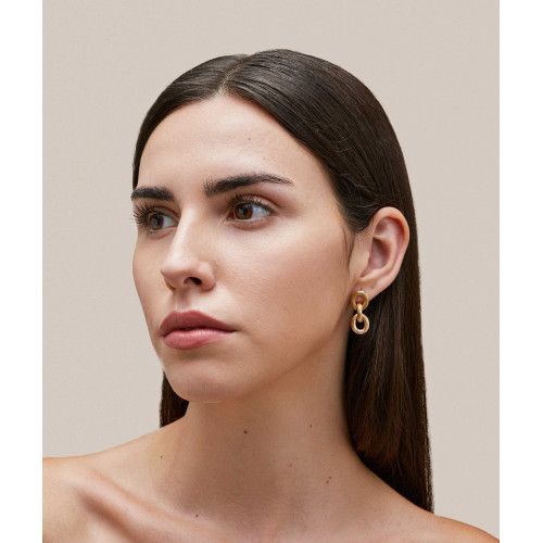 PENDIENTES V&V MACA ESLABONES GRABADOS - G3669