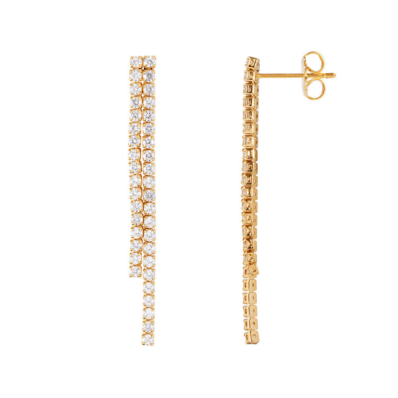 PENDIENTES V&V BONNIE DOBLE TIRA CIRCONI - G3732