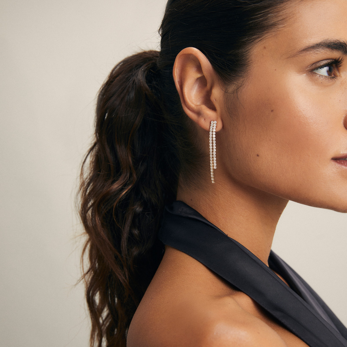 PENDIENTES V&V BONNIE DOBLE TIRA CIRCONI - G3732