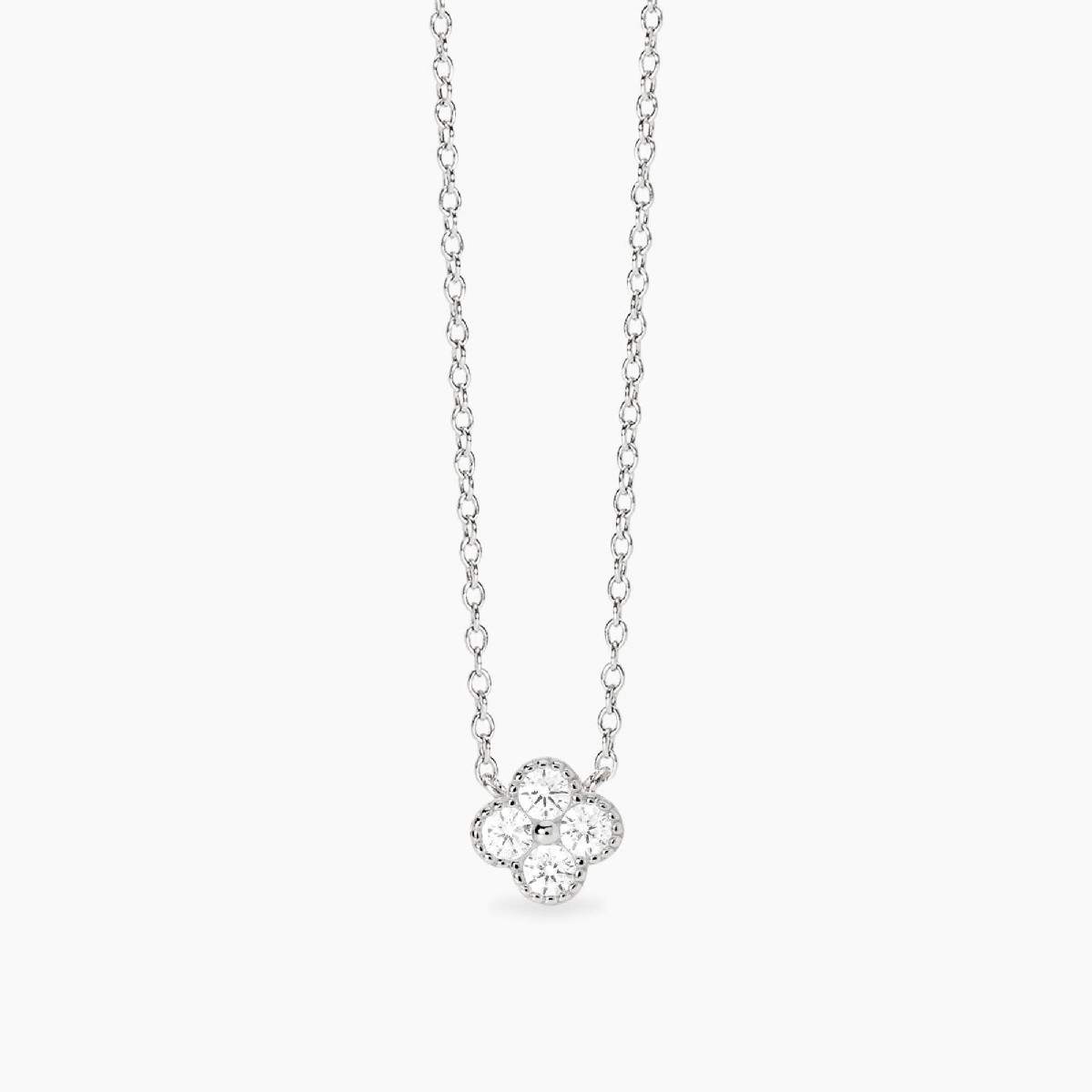 COLLAR MABINA PLATA FLOR CIRCONITAS - 553791