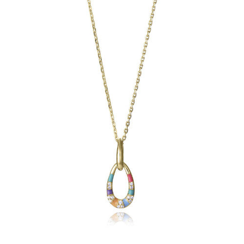 COLLAR PLATA DE LEY BAÑO ORO CIRC SRA JE - 15133C100-39