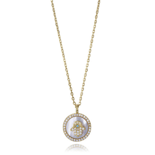 COLLAR PLATA DE LEY BAÑO ORO CIRC SRA JW - 2363C100-90