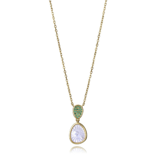 COLLAR PLATA DE LEY BAÑO ORO CIRC SRA JW - 2364C100-92