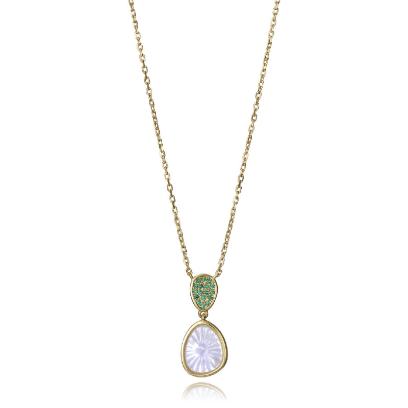 COLLAR PLATA DE LEY BAÑO ORO CIRC SRA JW - 2364C100-92