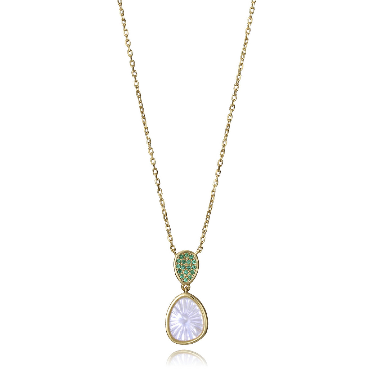 COLLAR PLATA DE LEY BAÑO ORO CIRC SRA JW - 2364C100-92