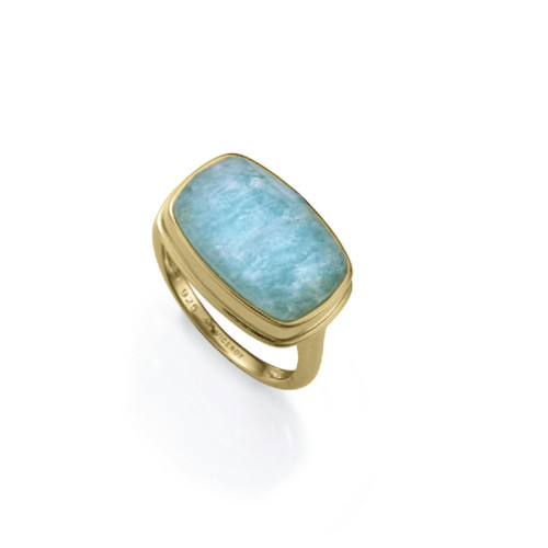 ANILLO PLATA DE LEY BAÑO ORO PIEDRA SRA  - 2341A014-49