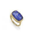 ANILLO PLATA DE LEY BAÑO ORO PIEDRA SRA  - 2341A016-43