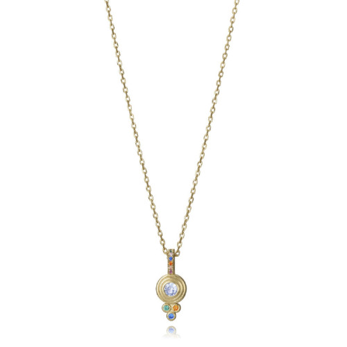 COLLAR PLATA DE LEY BAÑO ORO CIRC SRA JE - 2346C100-39