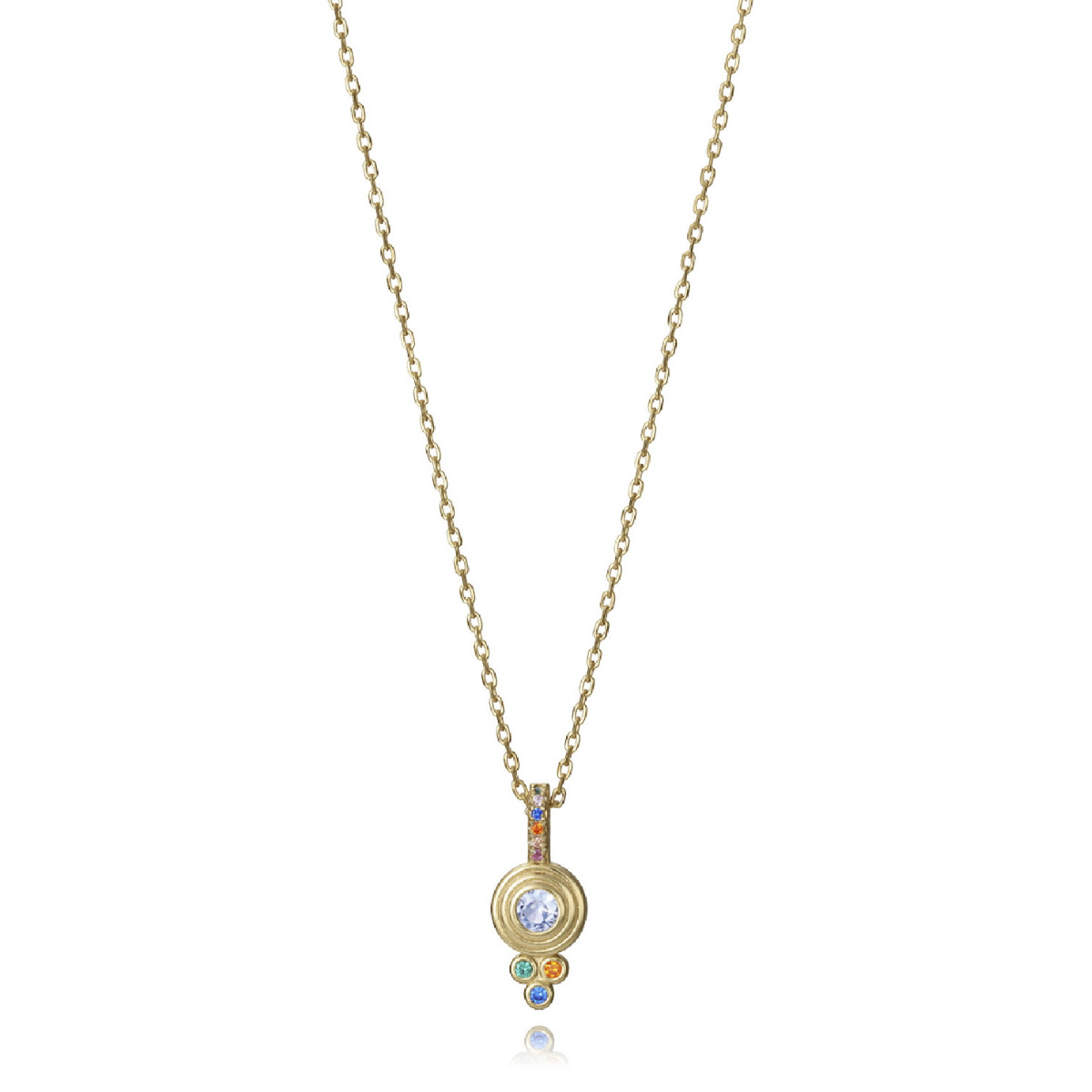 COLLAR PLATA DE LEY BAÑO ORO CIRC SRA JE - 2346C100-39