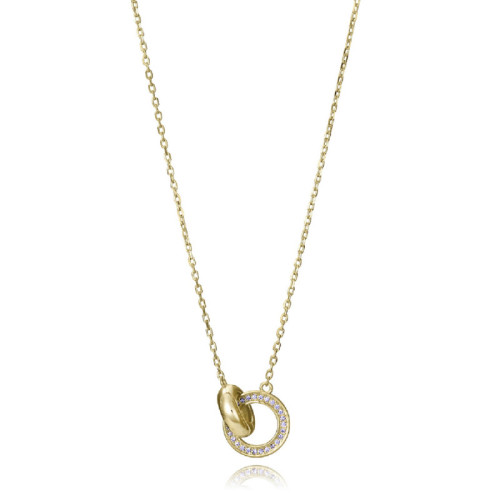 COLLAR PLATA DE LEY BAÑO ORO CIRC SRA JE - 2353C100-30