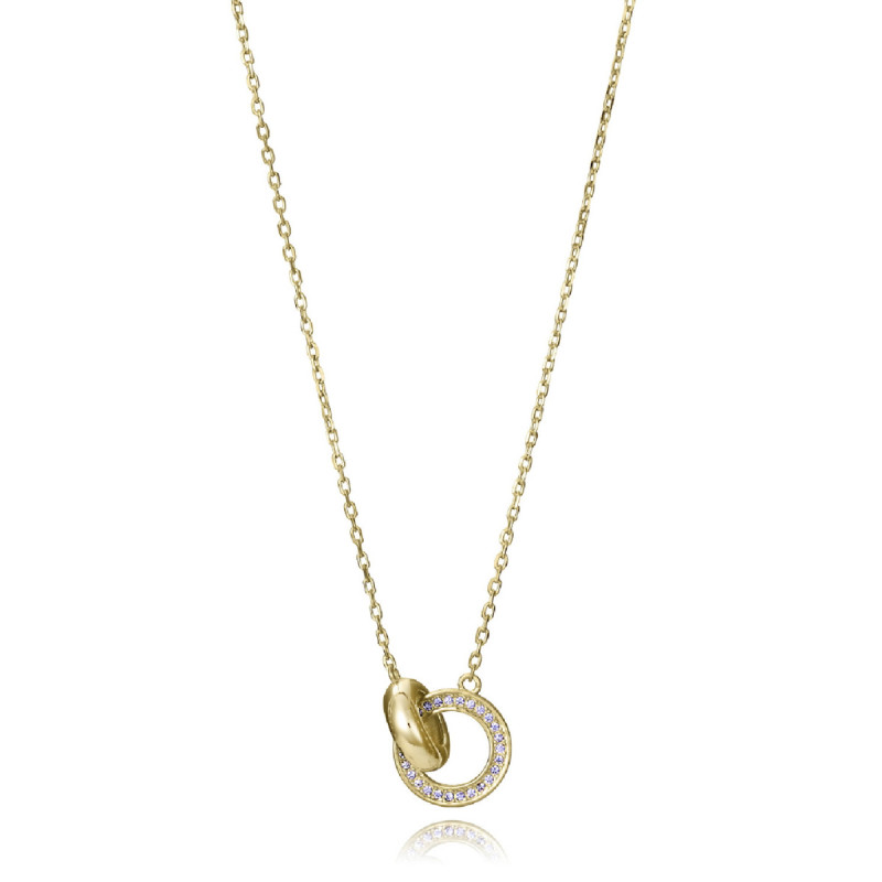 COLLAR PLATA DE LEY BAÑO ORO CIRC SRA JE - 2353C100-30