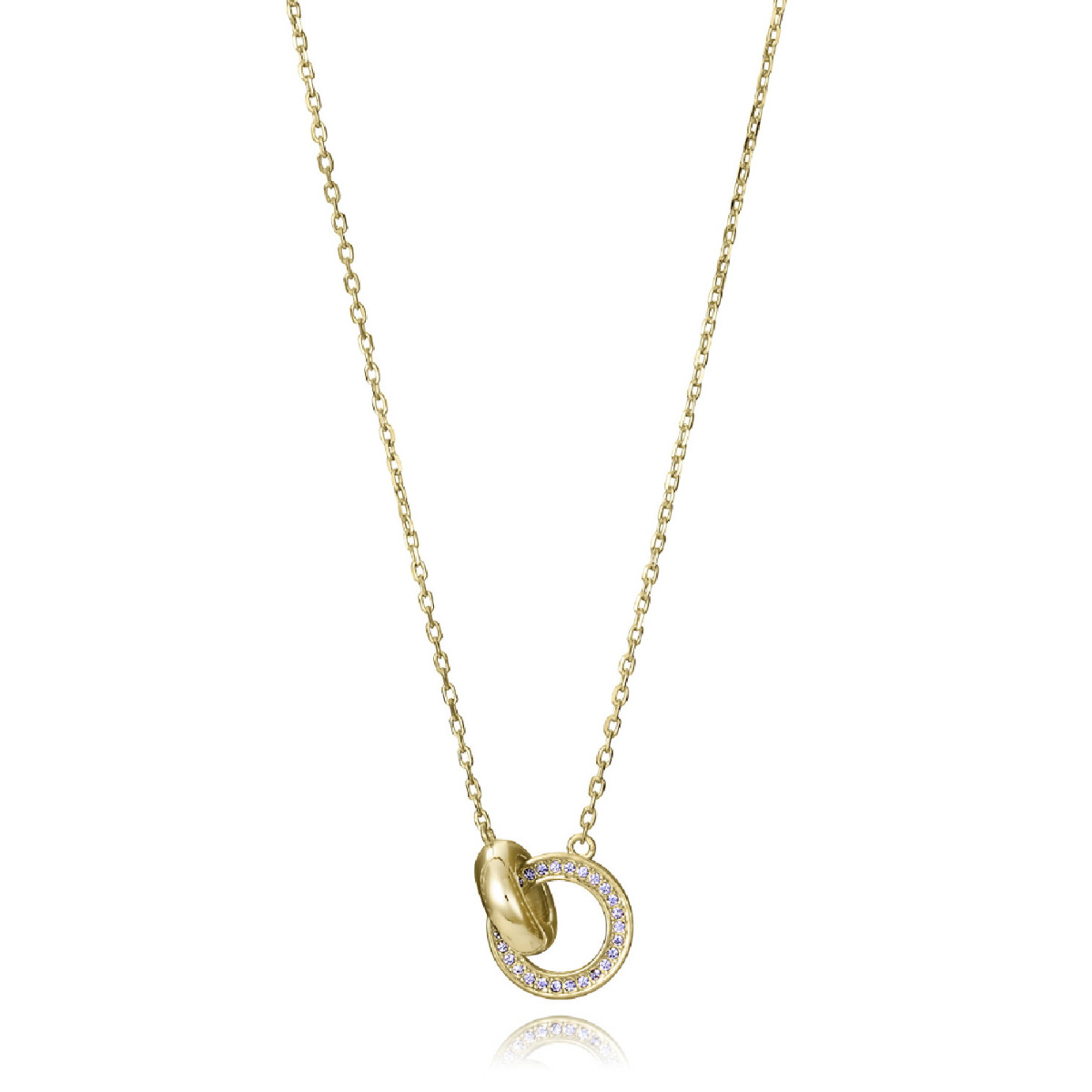 COLLAR PLATA DE LEY BAÑO ORO CIRC SRA JE - 2353C100-30