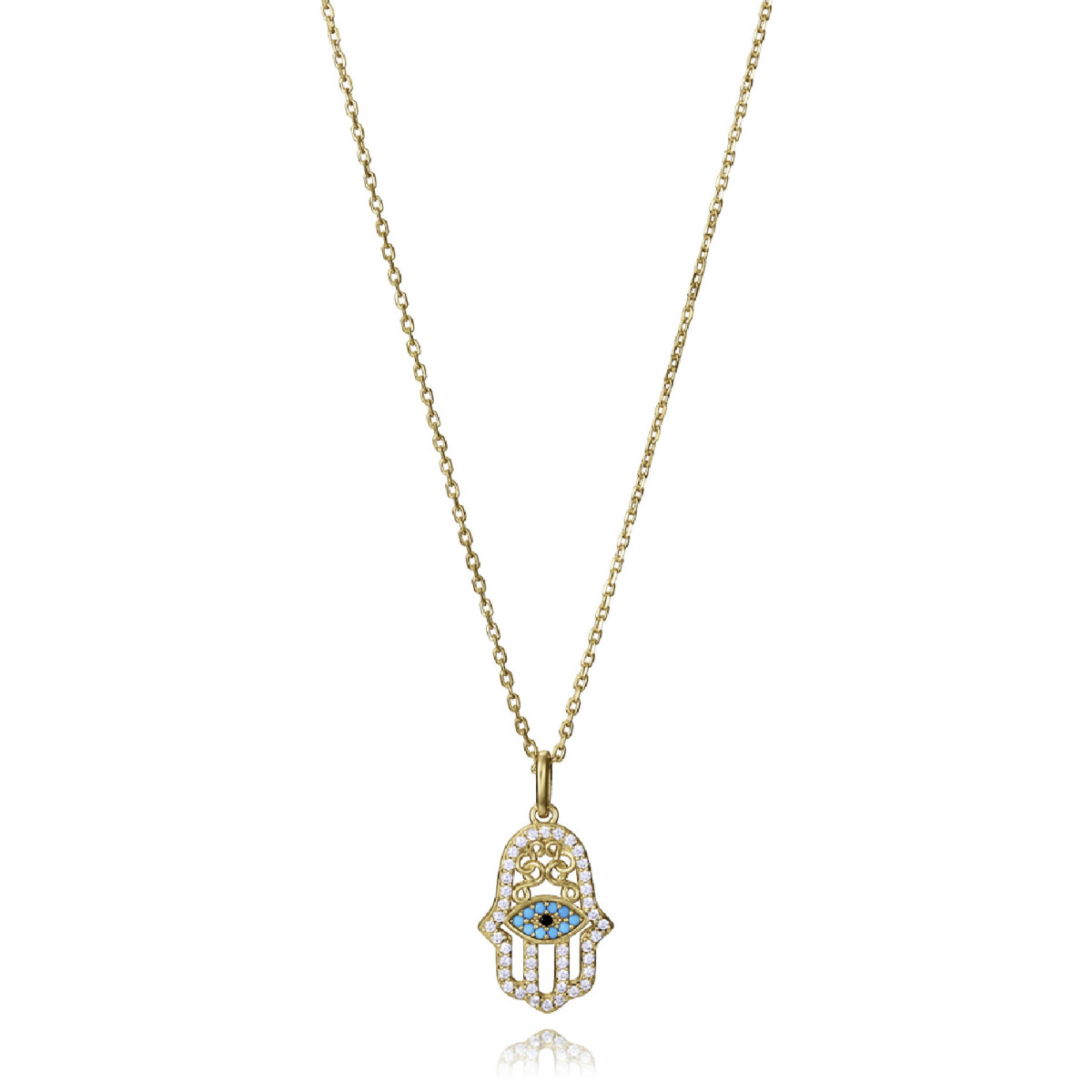 COLLAR PLATA DE LEY BAÑO ORO CIRC SRA JE - 2360C100-30