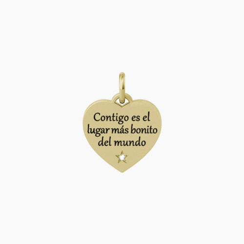 COLGANTE ACERO KIDULT DORADO CRISTALES - ES741174