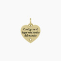 COLGANTE ACERO KIDULT DORADO CRISTALES - ES741174