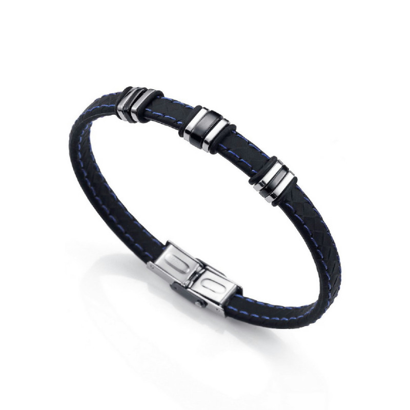 PULSERA ACERO IP NGR SILICONA SR FASHION - 6333P09013