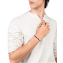 PULSERA PIEL DOBLE TRENZADA FINA Y ACERO - 6456P01011