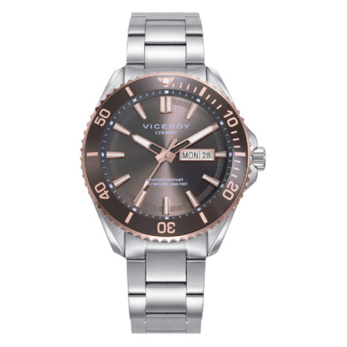 RELOJ ACERO IP ROSA CERAMICA BRAZALETE S - 41175-17