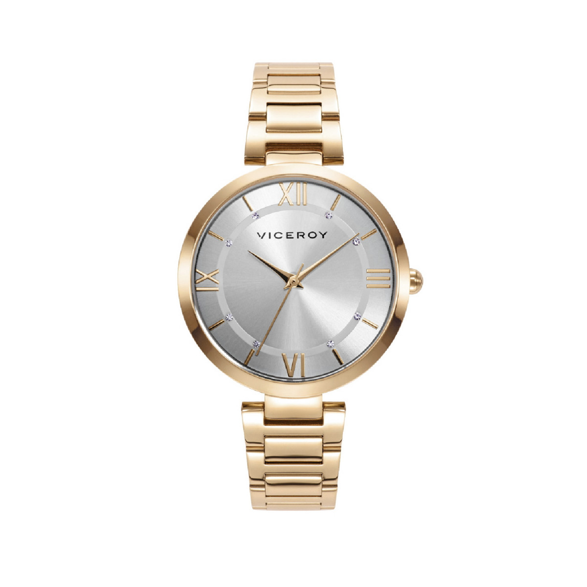 RELOJ ACERO IP DORADO BRAZALETE SRA VA - 42428-23