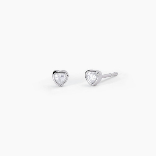 Pendientes Mabina Plata 925 Corazón - 563602