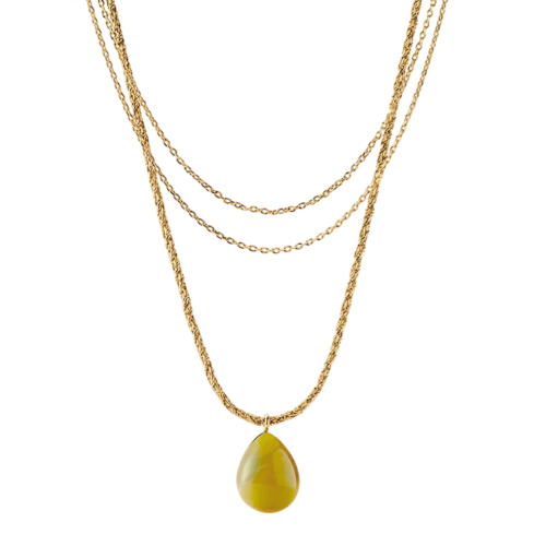 NEC1MADEL - Collar, colgante gota resina - 2681184-222-TU