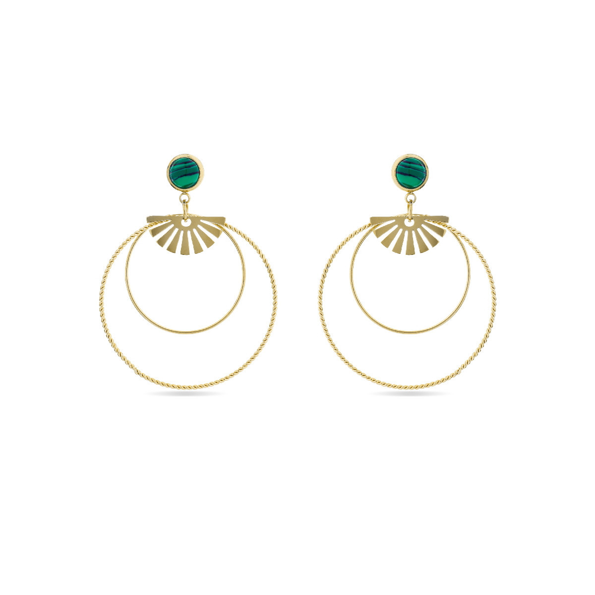 PENDIENTES LUXENTER MOBU BAÑO ORO 18KTES - SGEM0769700