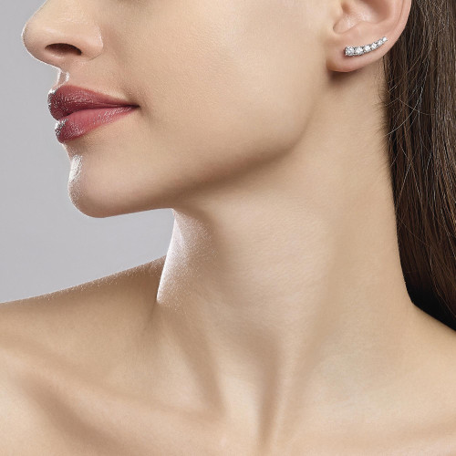 PENDIENTES MABINA PLATA TREPADOR CIRCONITA - 563103