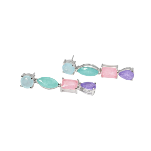 PENDIENTES MABINA PLATA MULTICOLOR - 563793